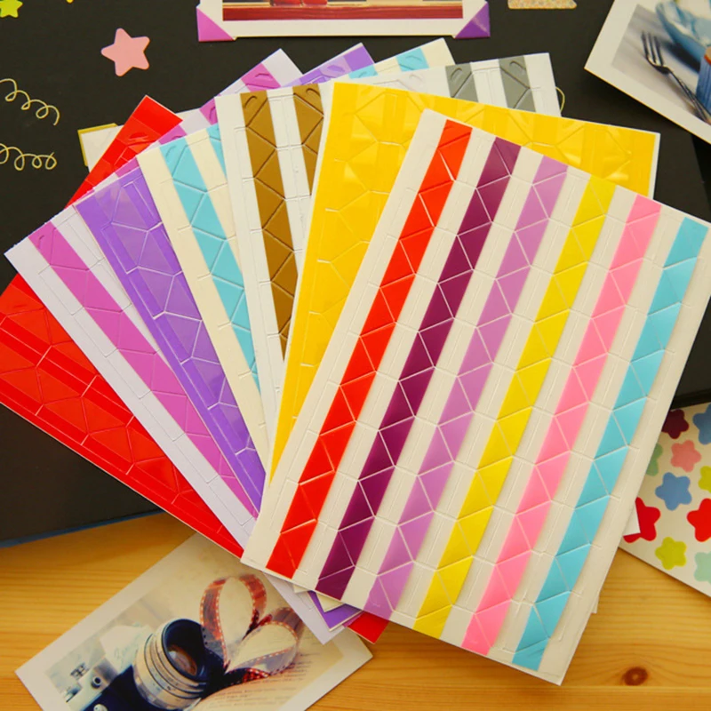 

5 pcs/lot DIY Candy colors Corner Cute Paper Stickers for Photo Album Excellent Handwork Frame albums Decoration Scrapbooking