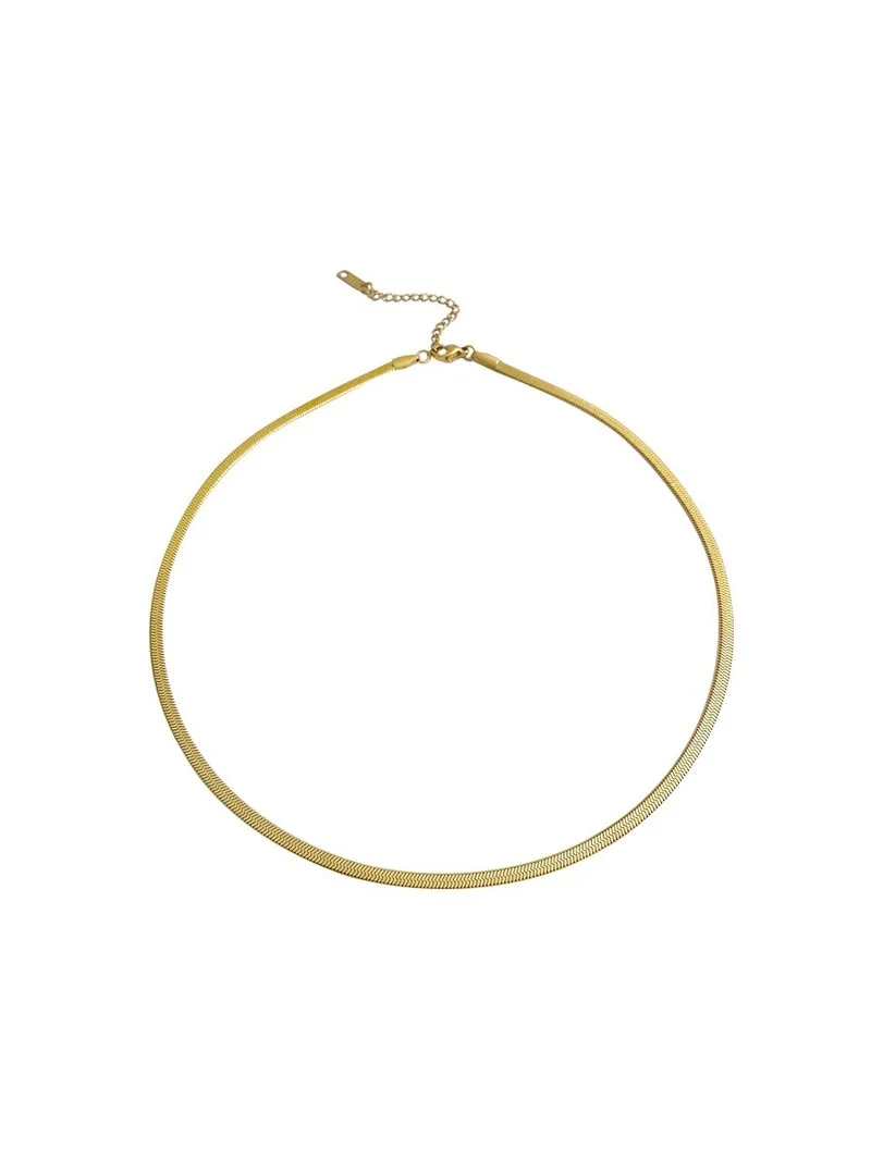 Ширина 3 мм нержавеющая сталь плоское золотое водонепроницаемое пленочное змеиное цепочка мягкие костяные браслеты на.