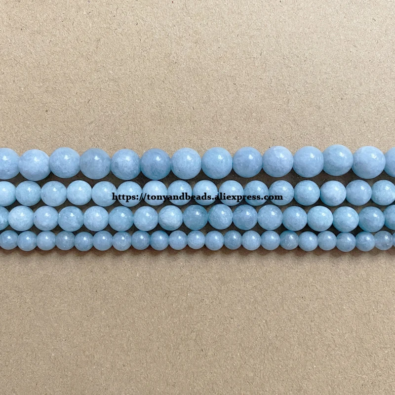 Натуральный камень необработанного аквамаринового цвета синий нефрит круглых бусин 6 8 10 мм Выберите размер для изготовления ювелирных изделий своими руками.