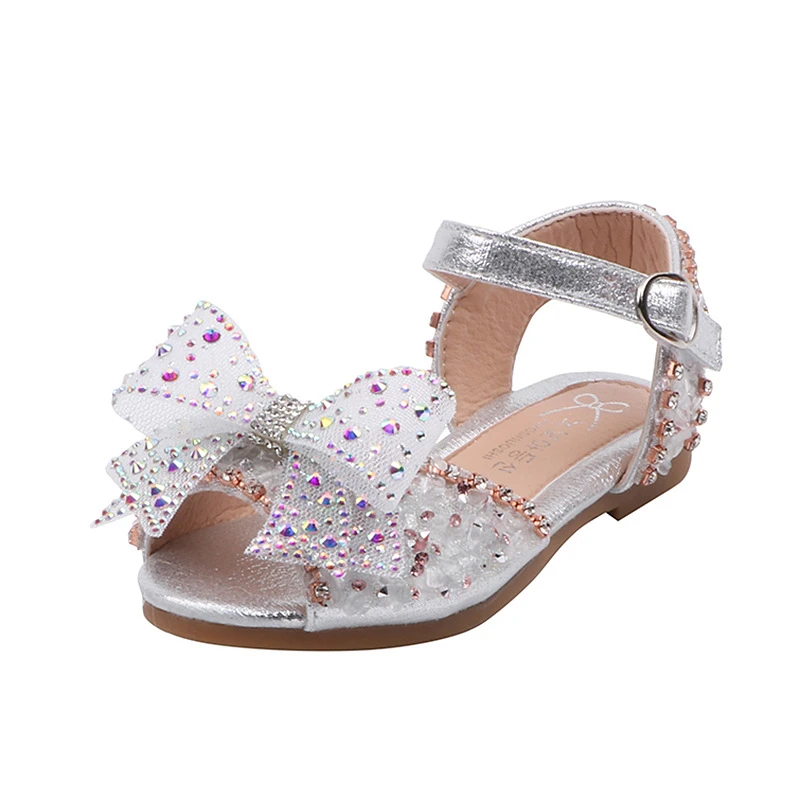 

CNFSNJ Children's leather princess shoes 2021 new summer autumn diamond head Pack feet flat crystal single shoes 26-36