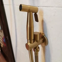 brushed gold bidet spray stainless shower sprayer set toilet shattaf sprayer douche kit bidet faucet 304 stainless steel bg22
