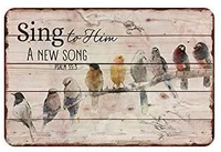 8 x 12 novelty funny sign birds sing song vintage metal tin sign wall sign plaque poster for home bathroom and cafe bar
