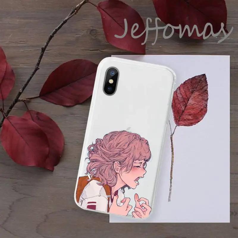 

Sad girl Phone Case Transparent for iPhone 11 12 mini pro XS MAX 8 7 6 6S Plus X 5S SE 2020 XR