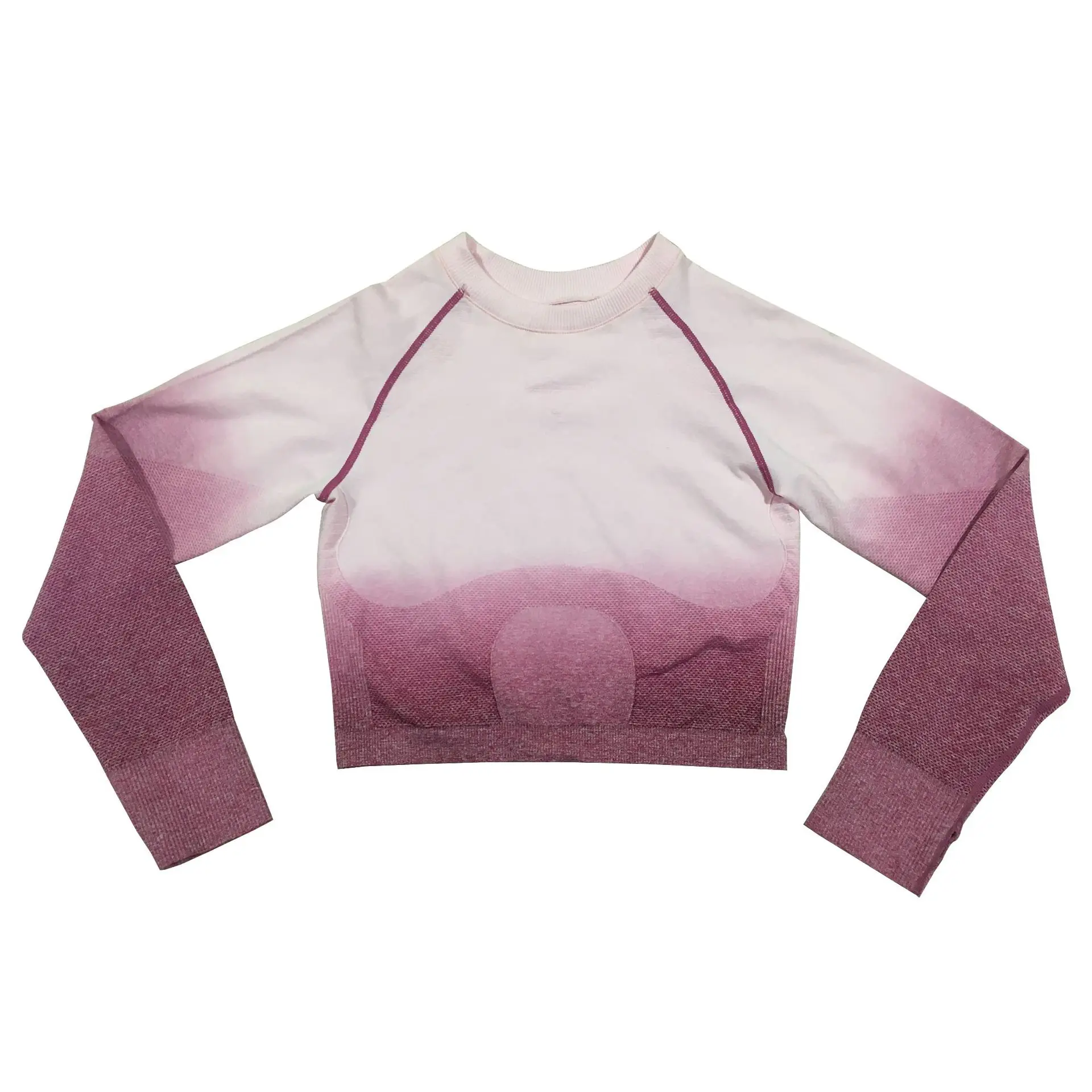 Омбре с длинным рукавом фитнес укороченный топ для йоги энергетический