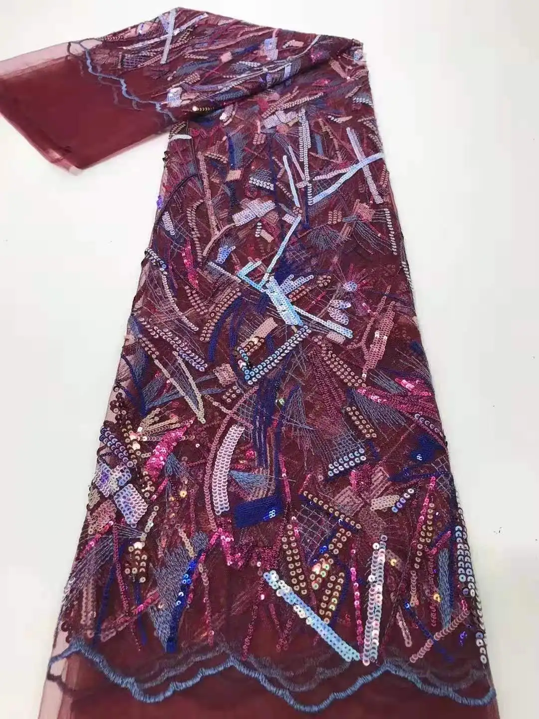 Французское кружево корейская ткань с маленькими блестками из сплава