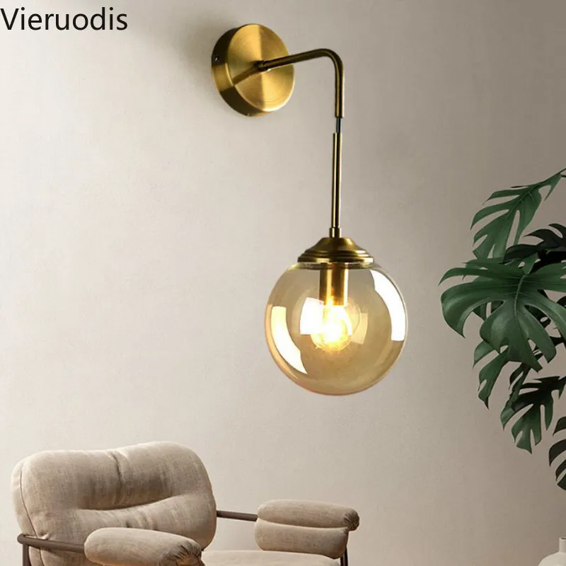 Настенный светодиодный светильник в скандинавском стиле со стеклянными