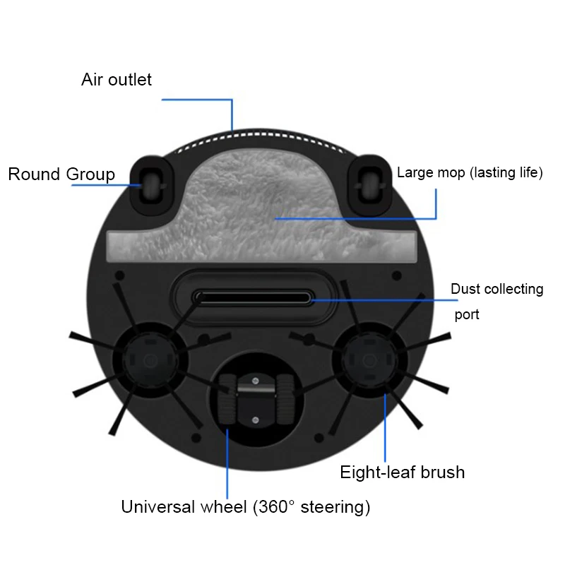 Робот пылесос для дома офиса перезаряжаемый авто пыль умная швабра углы пола