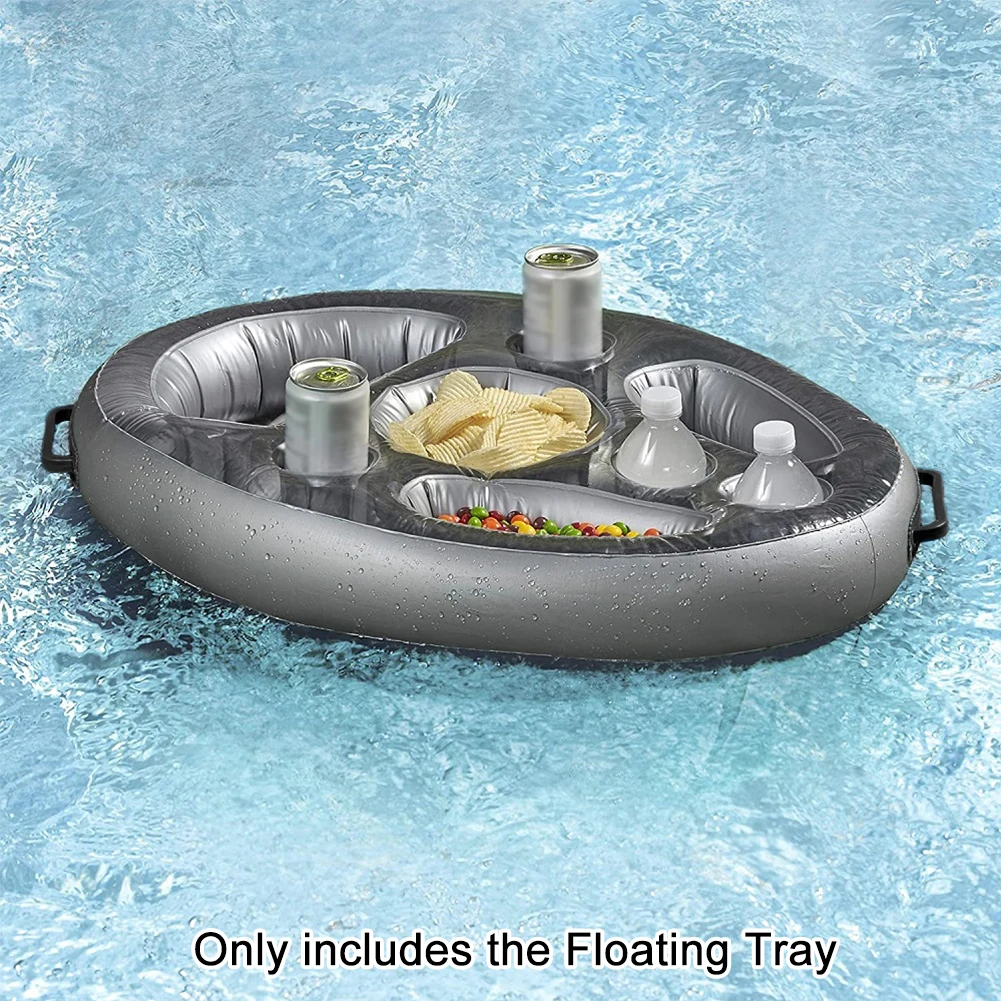 

Summer Party Bucket Cup Holder Inflatable Pool Float Beer Drinking Cooler Table Bar Tray Beach Swimming Ring Accessories