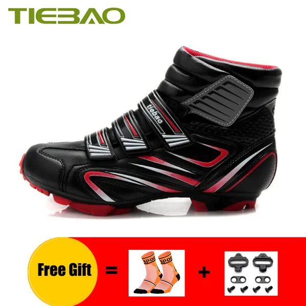 R shoes with cleats TIEBAO/зимняя обувь для горного велосипеда; Мужская обувь; sapatilha ciclismo; mtb; обувь для велоспорта с шипами; женская обувь для езды на велосипеде - Цвет: R shoes with cleats
