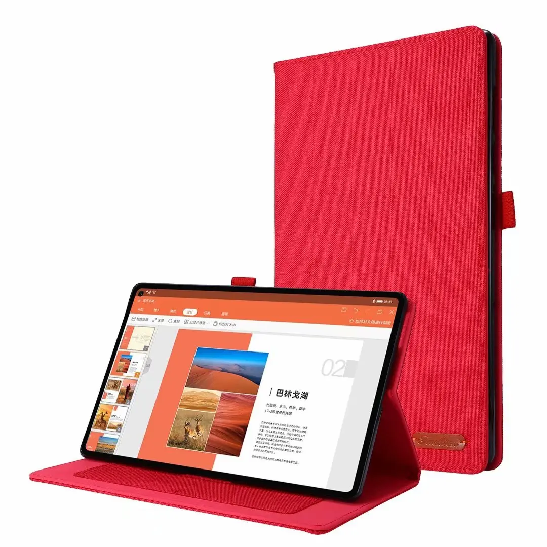 

2020 Fabric Cover For Lenovo Tab M10 FHD Plus Case 10.3 TB-X606F/X 10.3" Funda Folding Stand Shell Etui M10 plus with Card Bag