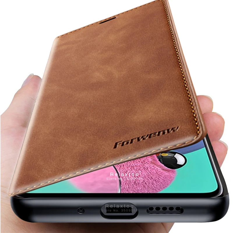 Кожаный чехол бумажник с откидной крышкой для Samsung A 51 подставкой карт Galaxy A51 A71 2019