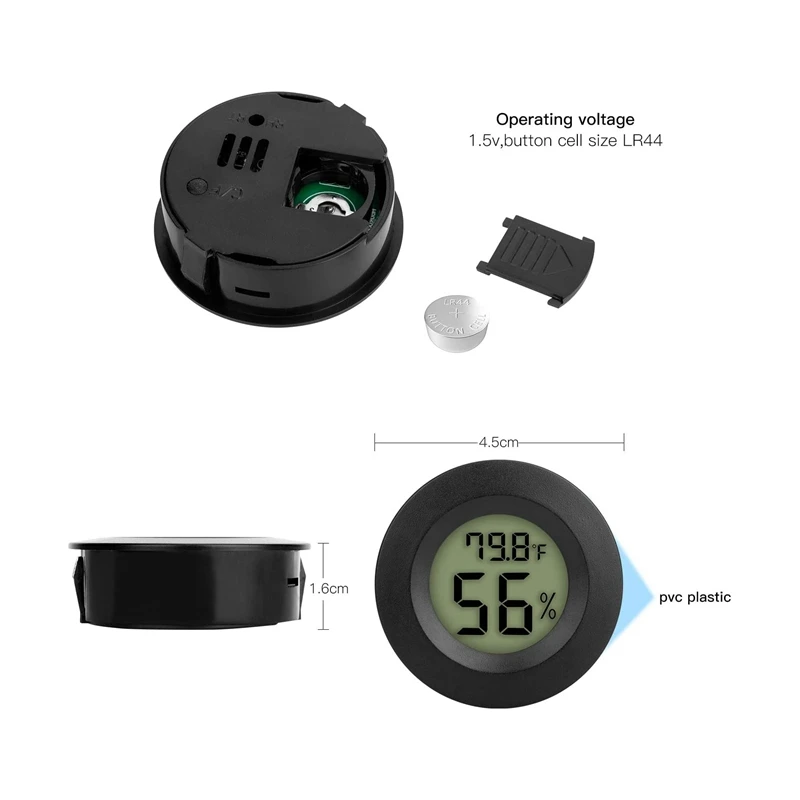 

4PCS Mini Digital Hygrometer Thermometer with 98PCS Felt Furniture Floor Protection Mats