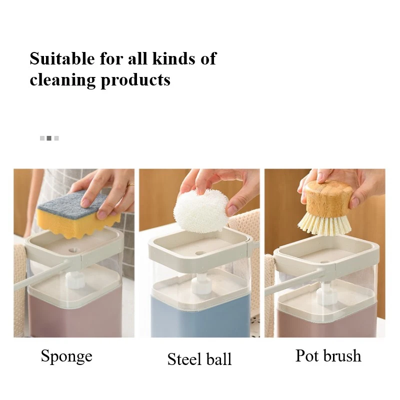 

Soap Pump Dispenser With Sponge Drain Storage Rack Liquid Press Box Wipe Arrangement Rack Dish Towel Hanger Kitchen Accessories