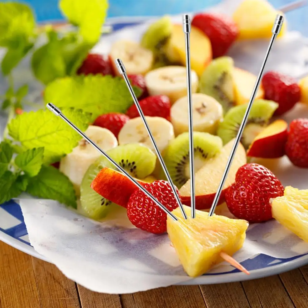 1 шт. 304 стальные медиаторы для еды многоразовые цилиндрические барбекю десерты в