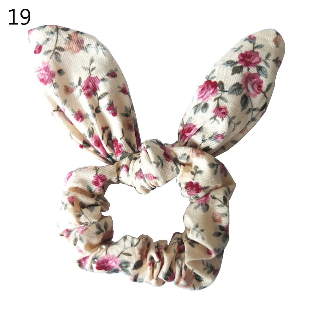 

2020 Women Rabbit Ear Hair Scrunchie Vintage Knot Elastic Hair Band Girl Ponytail Holder Hair Ring Rope Fashion Hair Accessories
