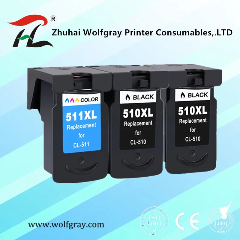 2 Black and 1 Color YI LE Цай совместимый PG510 чернильный картридж для Canon PG 510 510XL для MP280 MP480 MP490 MP240 MP250 MP260 MP270 IP2700 принтер - Цвет: 2 Black and 1 Color