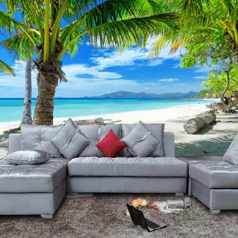 

Dropship Custom Mural Large Scale Natural Scenery Mural Sea View 3D Stereo Bedroom Living Room Wallpaper Decoration Wallpaper