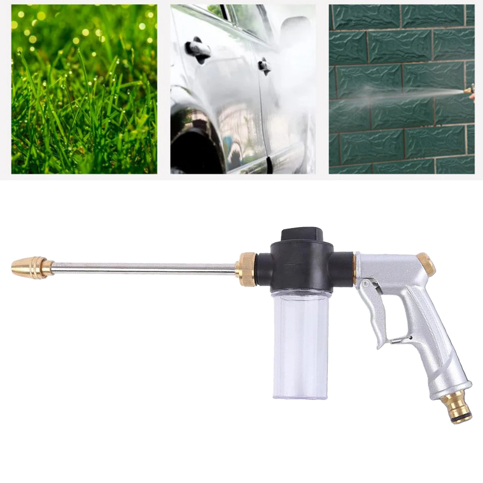 

High Pressure Water Spray Gun Watering Spray Sprinkler Garden Water Gun 36x14cm