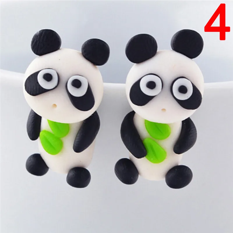 

Handmade Jewelry Polymer Clay Animal Earrings Cute Cat Red Fox Lovely Panda Squirrel Tiger Stud Earrings For Women