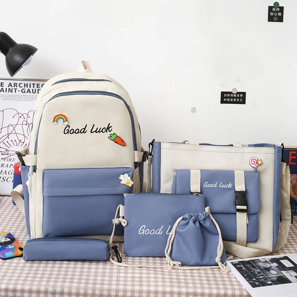 

Women Letter Printing School Backpacks Schoolbags Waterproof Canvas for Teenagers Girls Student Book Bag Boys