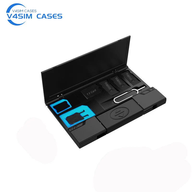 

Multifunctional Cellphone SIM Card Holder Box Micro Sim NanoSIM Cards Storage Case Lightweight with Card Reader