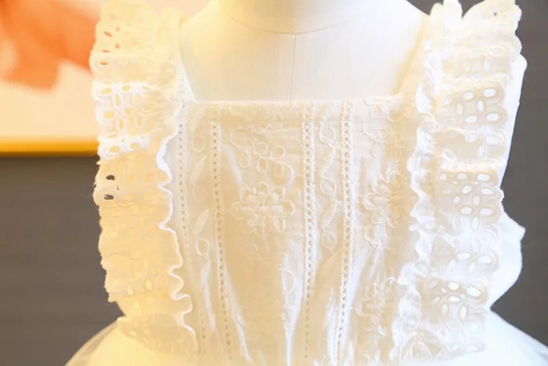 

Baby Girls Party Dresses White Sleeveless Princess Costumes Summer Baby Girl Tutu Dress Birthday Children Clothing