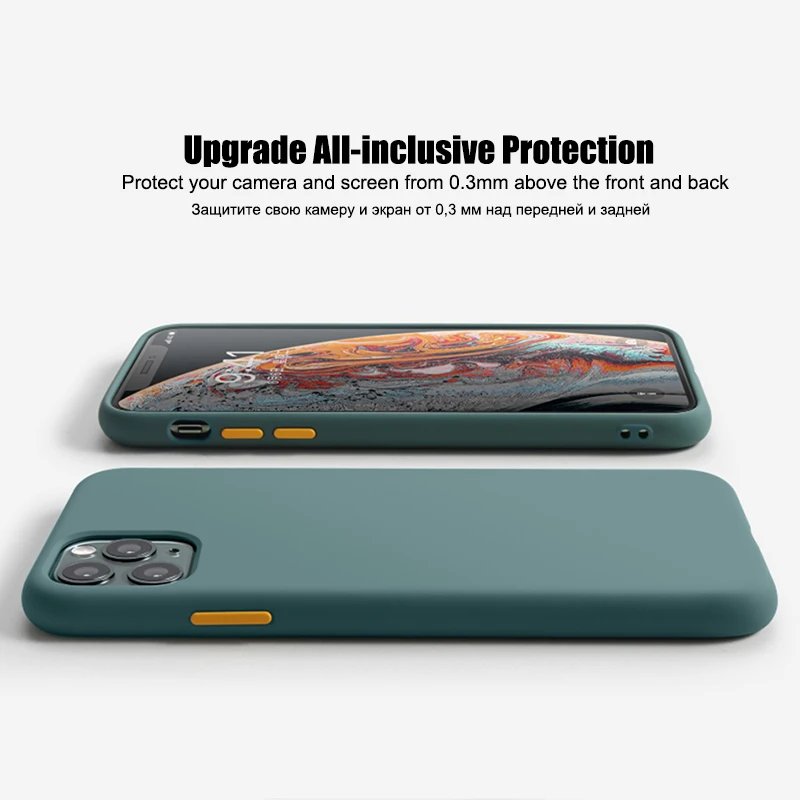 Contrast Color Case For iPhone 7 8 6 6s Plus 11 Original Liquid Silicone No Logo Shockproof Cover X Xs Pro Max XR |