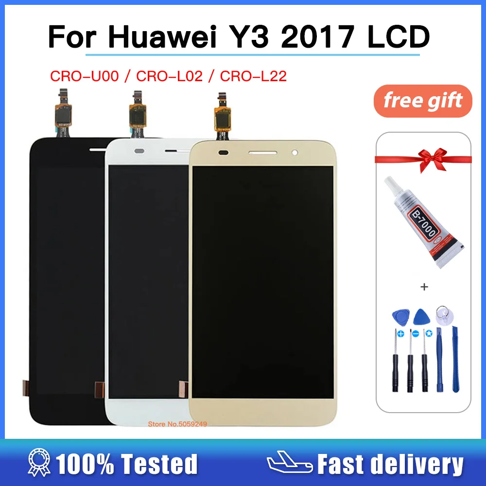 ЖК-дисплей 5 0 дюйма для Huawei Y3 2017 с рамкой сенсорный экран в сборе Ремонтный CRO-U00