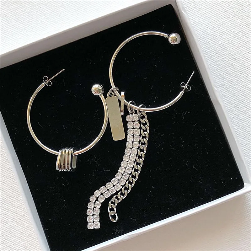 

Женские серьги из титана и нержавеющей стали, большие асимметричные серьги с-образной кисточкой, бижутерия