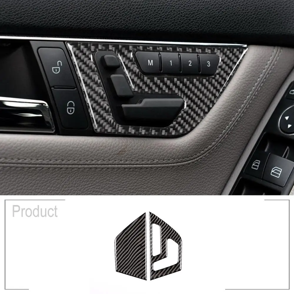 

Soft Carbon Fiber Car Seat Button Adjustment Button Frame Cover Trim For Mercedes Benz C Class W204 C180 C200 C260 2007-2013
