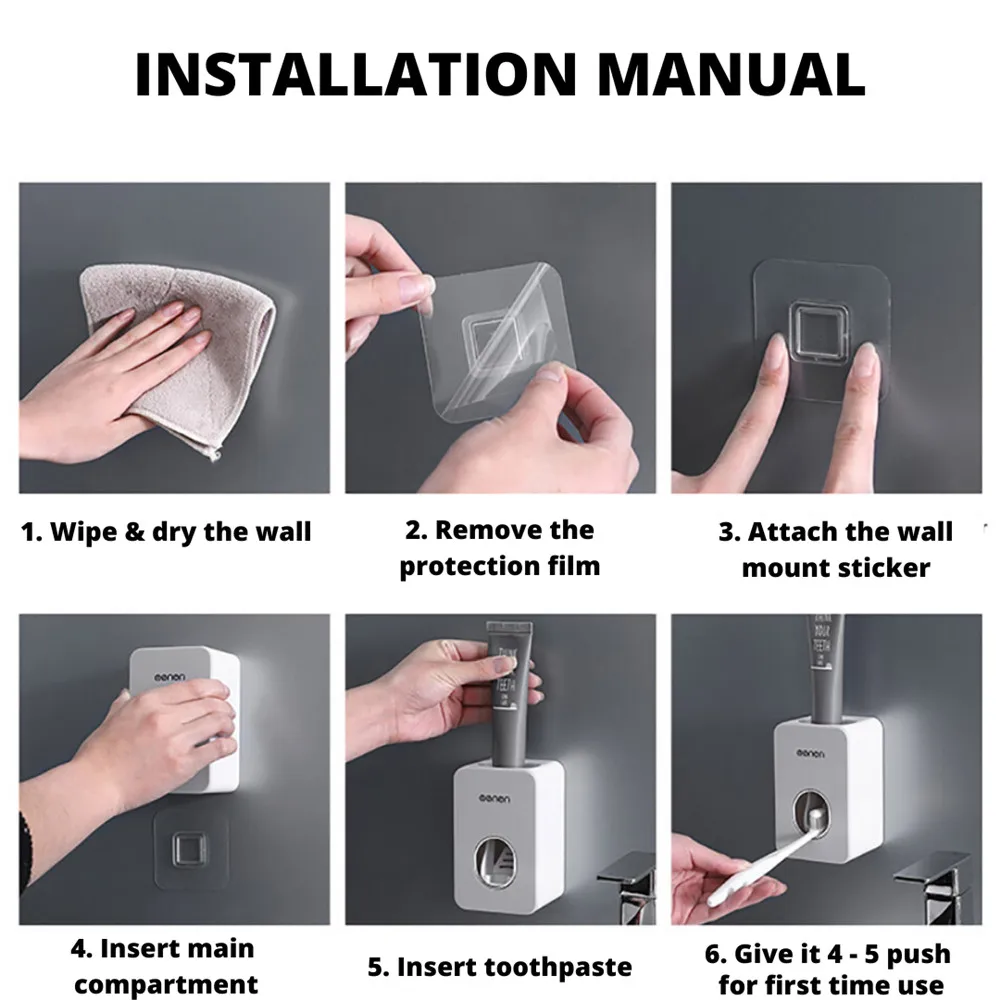 

Nordic Style Wall-mounted Automatic Toothpaste Dispenser Squeezers Toothpaste Dust-proof Toothbrush Holder Bathroom Accessories