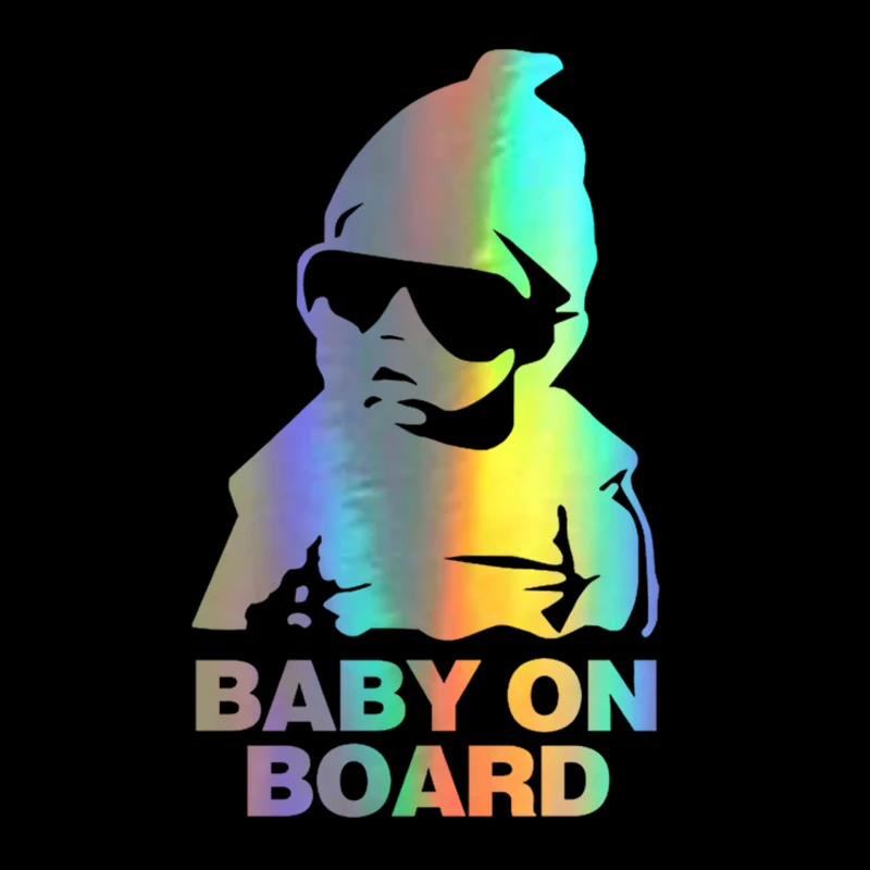 

Car Sticker 14*9CM New BABY ON BOARD Funny Sunglasses Child Stickers and Decals KKVinyl Car Styling