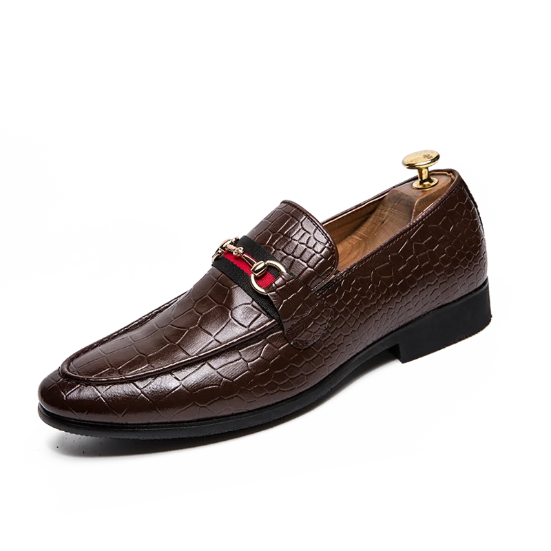 2617brown Мужские модельные итальянские кожаные туфли; модные мужские кожаные мокасины без шнуровки; Блестящие деловые мужские туфли; мужские туфли с острым носком - Цвет: 2617brown