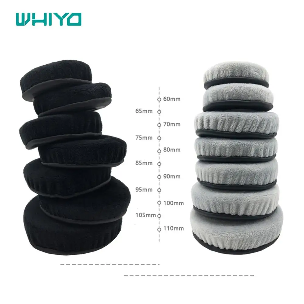 WHIYO 1 пара универсальных бархатных сменных амбушюров черного и серого цвета для