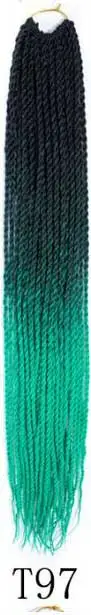 Qphair Ombre Сенегальские вьющиеся волосы крючком косы 24 дюйма 30 корней/упаковка синтетические плетеные волосы для женщин черные кроличьи волосы - Цвет: y97