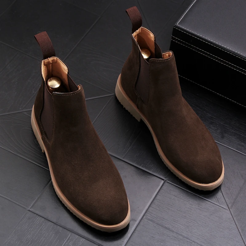 mens luxury fashion natural leather boots spring autumn cowboy shoes chelsea boot ankle botas masculinas botines hombre zapatos