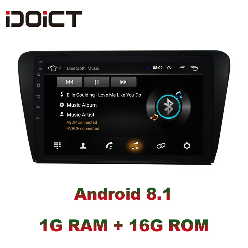 Автомобильный DVD плеер IDOICT Android 8 1 GPS навигация мультимедиа для Volkswagen skoda Octavia 2014 2017