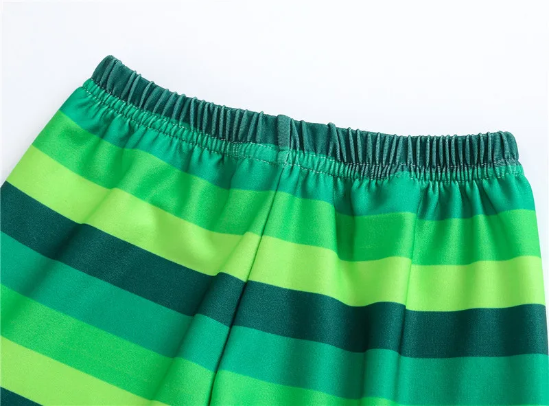 Raisvern/Детские обтягивающие брюки зеленого цвета с принтом День Святого Патрика