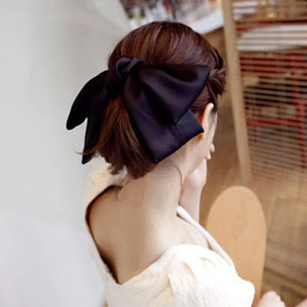 Однотонный зажим для волос с бантом женские аксессуары заколка девочек