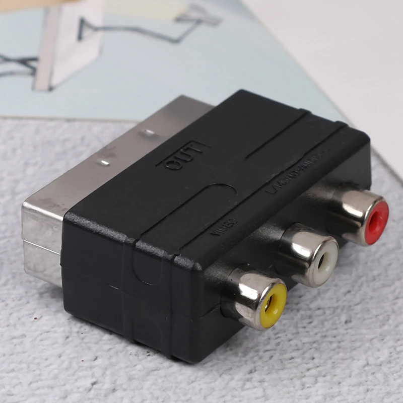 RGB Scart К 3 RCA S видео адаптер Композитный SVHS AV TV Аудио конвертер для DVD рекордер ТВ