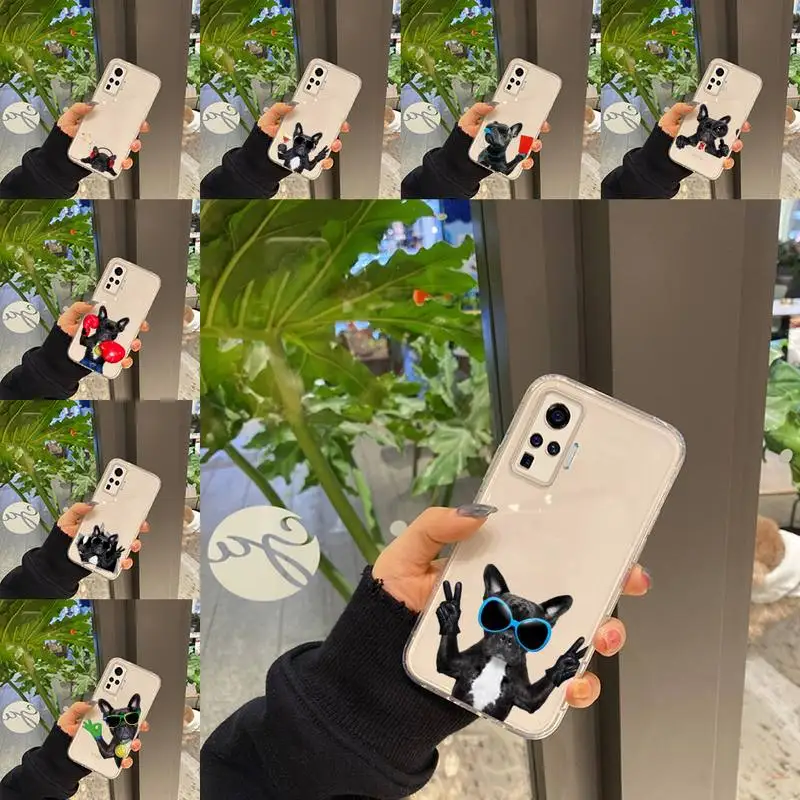 

Cute french bulldog Phone Case Transparent For VIVO Y 97 93 85 81 75 73 71 70 69 67 66 55 53 50 52 51 30 20 19 11 S E Mobile bag