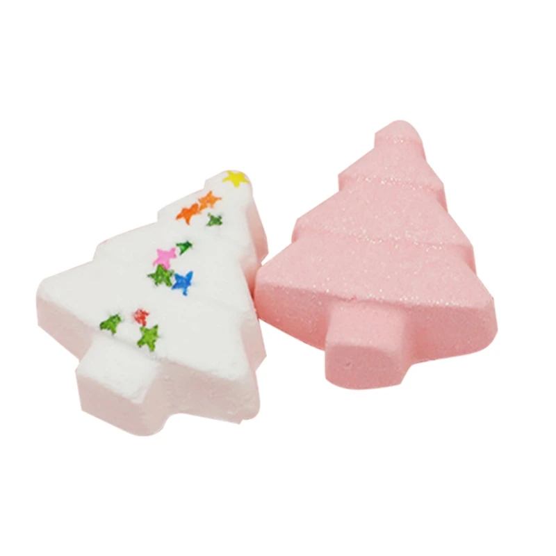 

Christmas Tree Bubble Bath Bomb Natural Fizzy for Women Moisturizes Dry Sensitive Skin. Releases Color, Scent,Bubbles