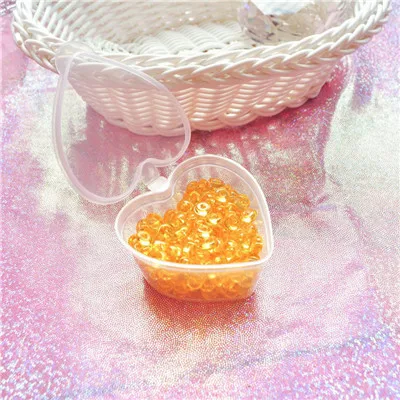 Orange bead and box В форме сердца, коробка для слизи, рыбные шарики для слимов, амулеты Lizun, сделай сам, Ploymer, глина, контейнеры для хранения, органайзер, шарики для коробки - Цвет: Orange bead and box