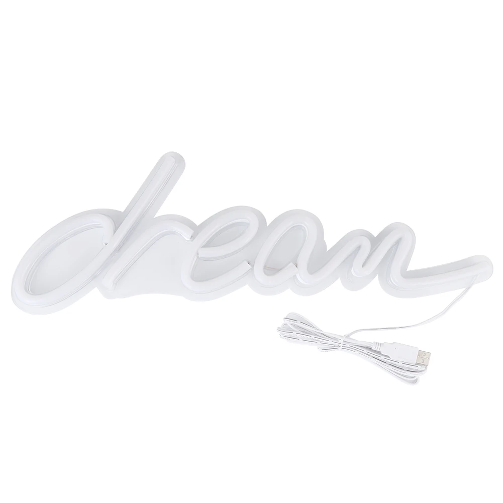 

Distinctive Dream Shape English Letters LED Light Wall Hanging Lamp Home Birthday Party Wedding Decorative Light
