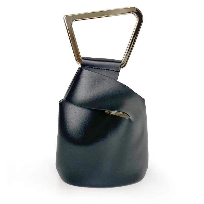 High Quality PU Leather Irregular Bucket Bags 2021 Fashion Ladies Evening Bag Acrylic Handle Women's Handbags Casual Tote |
