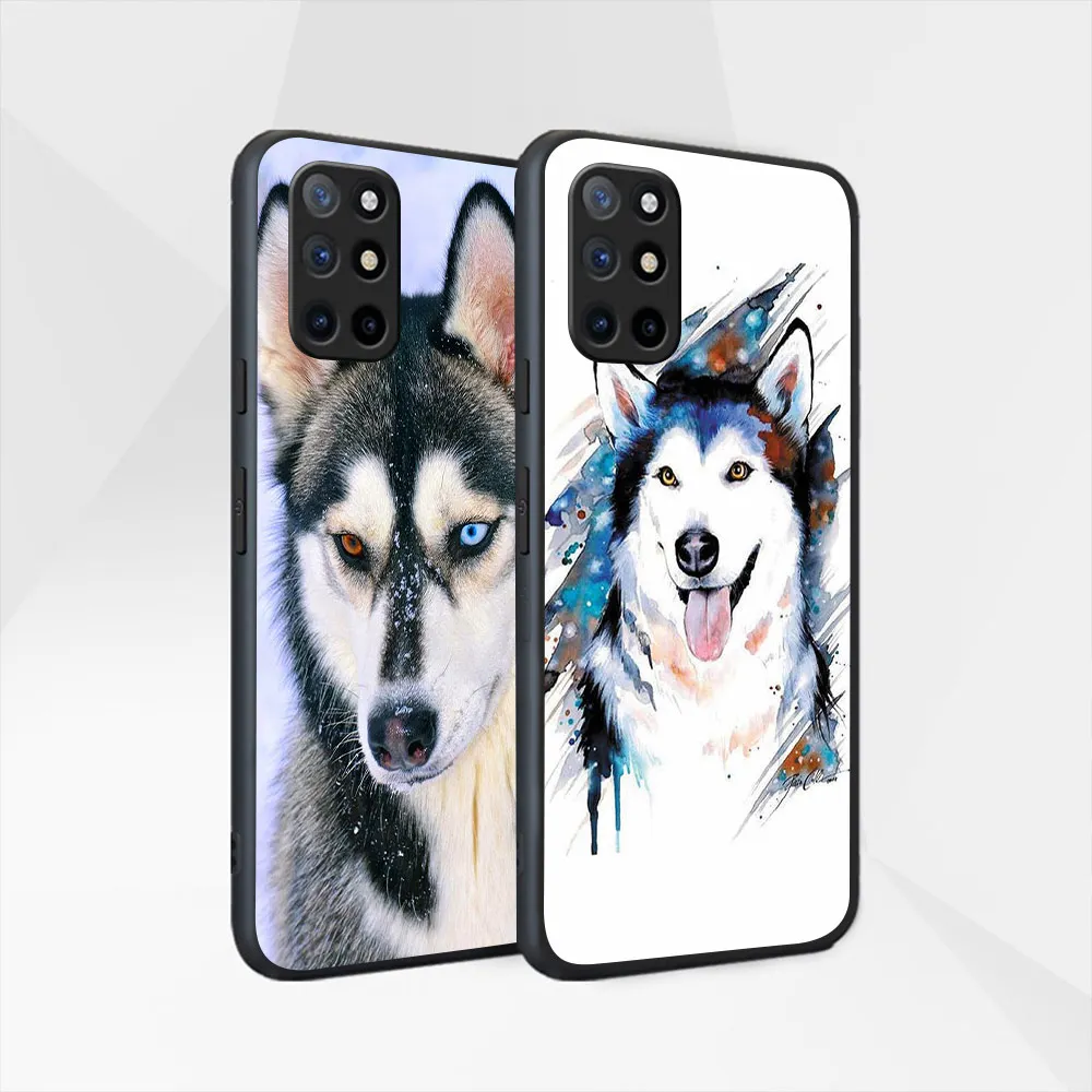 

Funny Dog Husky Cover for Oneplus 8 8T 9 9R 7 7T 6 6T Pro Phone Cases For 1+9 1+9R 1+8 1+7 1+6 Nord N10 N100 Black TPU Funda