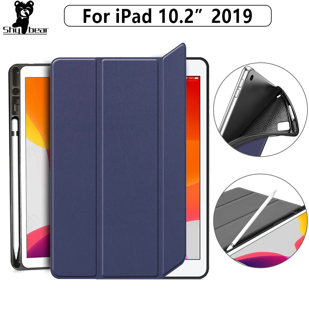 Чехол для iPad 10 2 2019 чехол Apple 7 поколения мягкий ТПУ планшета с держателем