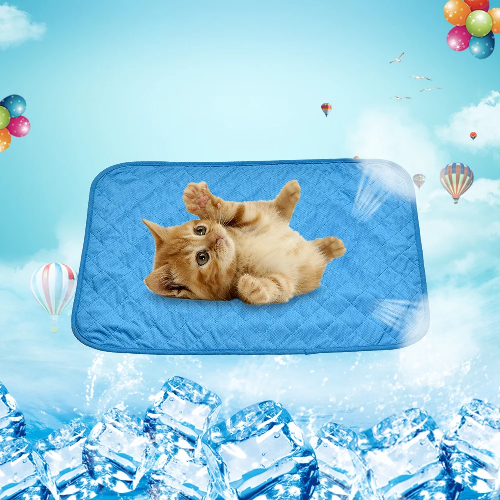 

Однотонный охлаждающий коврик из вискозного волокна, охлаждающий коврик для домашних питомцев, летняя кровать для собак, можно стирать для ...
