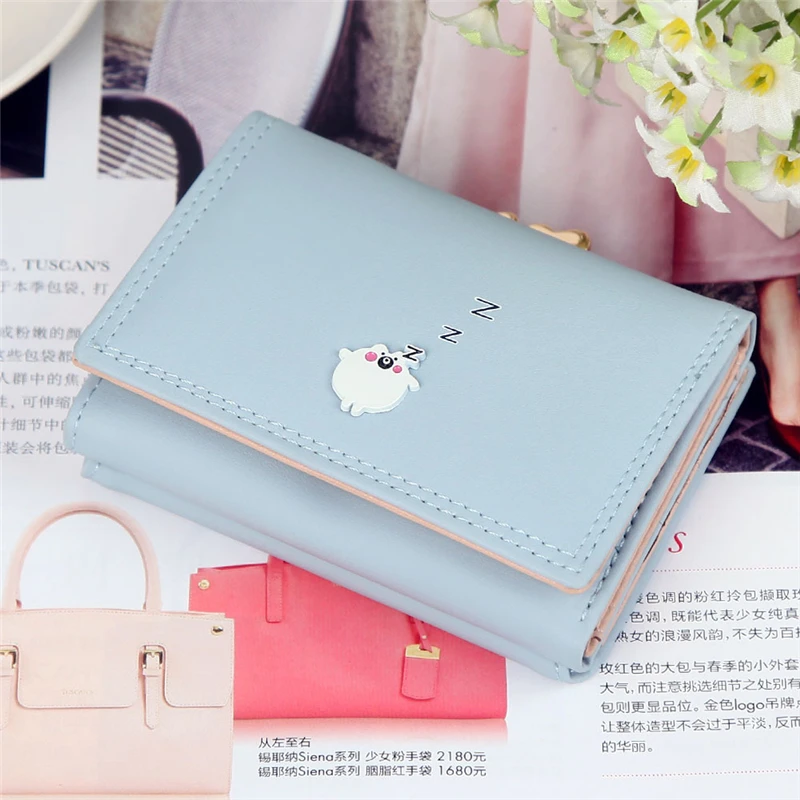 

New Fashion Leather Wallet Women Luxury Cartoon Pattern Cute Hasp Ladies Purse Short Female Money Coin Pocket Women Wallets