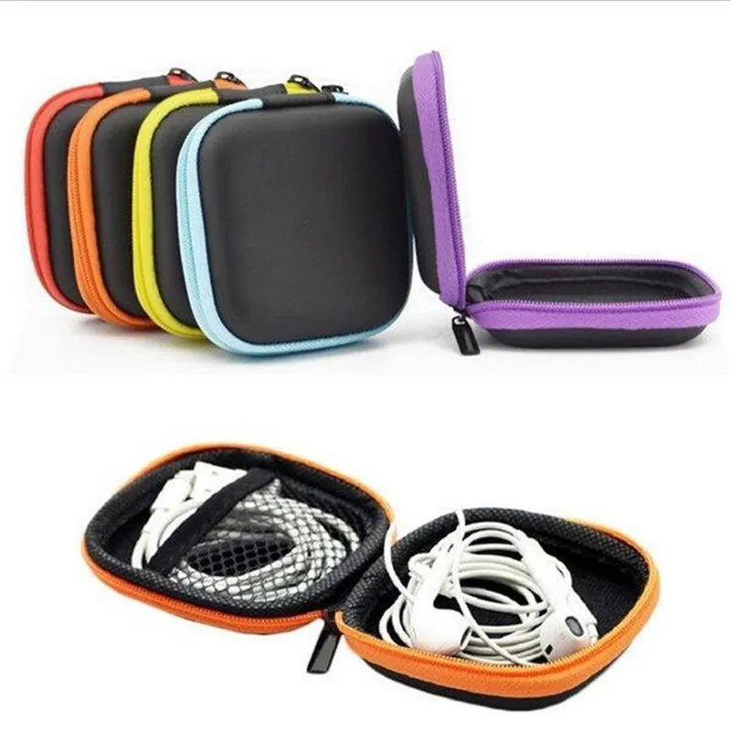 

Square Earphone Storage Bag EVA Carrying Case for Earbuds USB Cords Phone Chargers Earphone Accessories